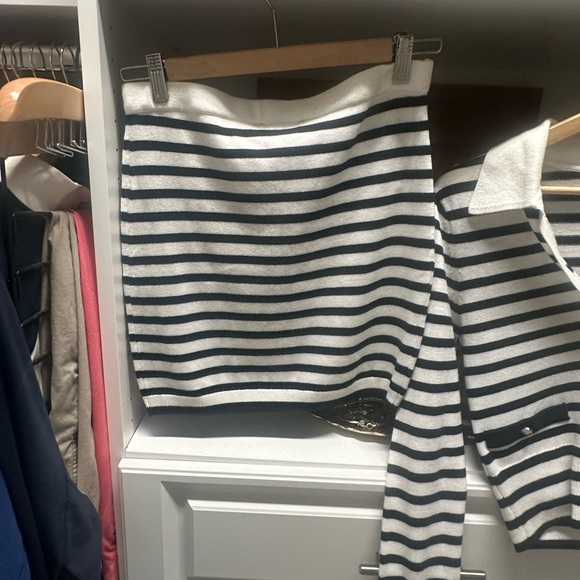 Lovers + Friends Black and White Striped Long Sleeve Top and Skirt Set - Picture 8 of 9